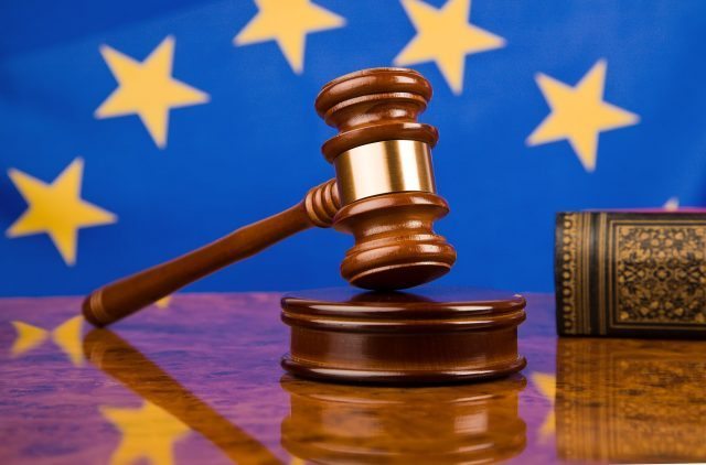 4428439 - gavel and european union flag