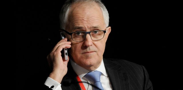 The Minister for Communications Malcolm Turnbull gives a speech on 'Can The Commonwealth Drive Infrastructure?,' at the Pathway to Growth conference at the Grand Hyatt in Melbourne, Thursday, July 3, 2014. (AAP Image/Joe Castro) NO ARCHIVING