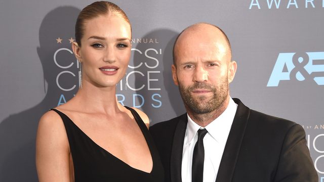 SANTA MONICA, CA - JANUARY 17:  Model Rosie Huntington-Whiteley (L) and actor Jason Statham attend the 21st Annual Critics' Choice Awards at Barker Hangar on January 17, 2016 in Santa Monica, California.  (Photo by Jason Merritt/Getty Images)