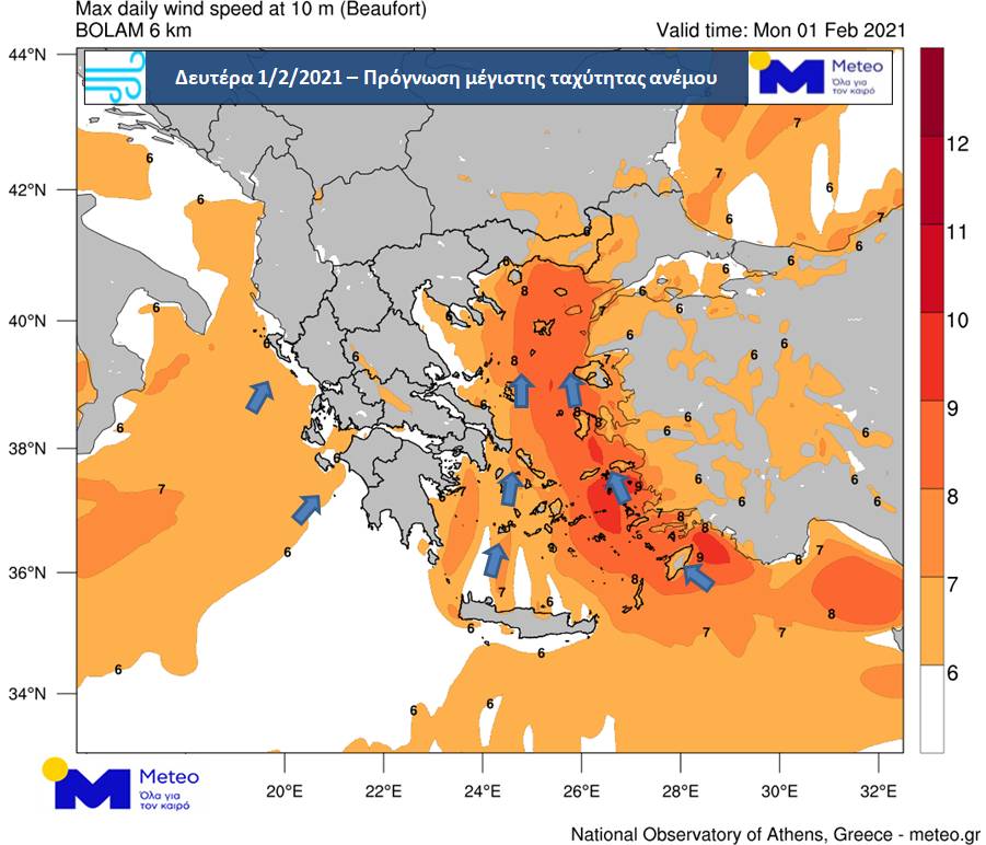 Χάρτης θερμοκρασίες 