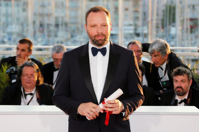 70th Cannes Film Festival – Photocall after Closing ceremony - Cannes, France. 28/05/2017. Director Yorgos Lanthimos, Best screenplay ex aequo award winner for his film "The Killing of a Sacred Deer"poses. REUTERS/Jean-Paul Pelissier