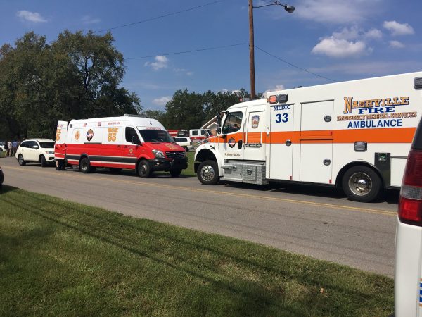 The scene where people were injured when gunfire erupted at the Burnette Chapel Church of Christ, in Nashville, Tennessee, U.S. September 24, 2017. Nashville Fire Department/Handout via REUTERS ATTENTION EDITORS - THIS IMAGE WAS PROVIDED BY A THIRD PARTY