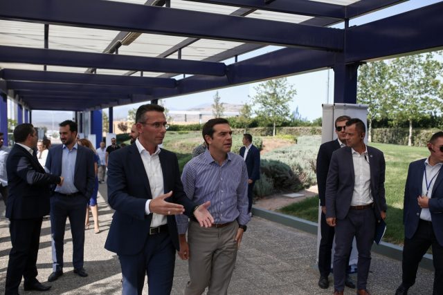 Greece's prime minister Alexis Tsipras visits the  Industry Plant of Papastratos in Aspropyrgos, Attica, Greece on August 29, 2017. / Επίσκεψη του Πρωθυπουργού Αλέξη Τσίπρα στο εργοστάσιο της βιομηχανίας «Παπαστράτος ΑΒΕΣ» στον Ασπρόπυργο Αττικής, 29 Αυγούστου 2017.