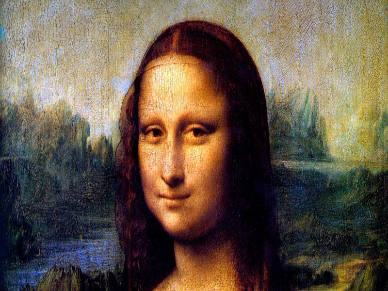 The Mona Lisa painting.