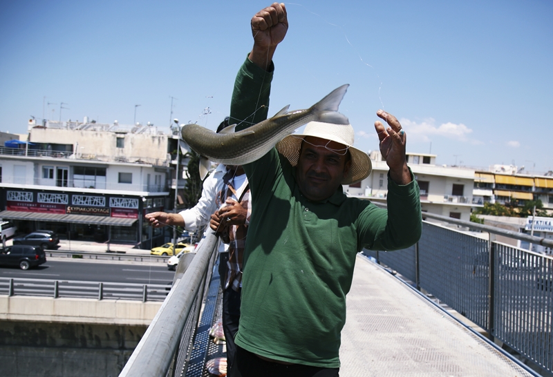Κηφισός ψάρεμα – κέφαλοι: Ερασιτέχνες ψαράδες στο ύψος του Ρέντη