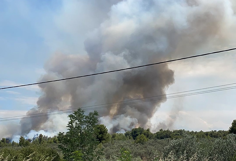 Φωτιά Μυτιλήνη τώρα: Πυρκαγιά στην περιοχή Γεράνειο