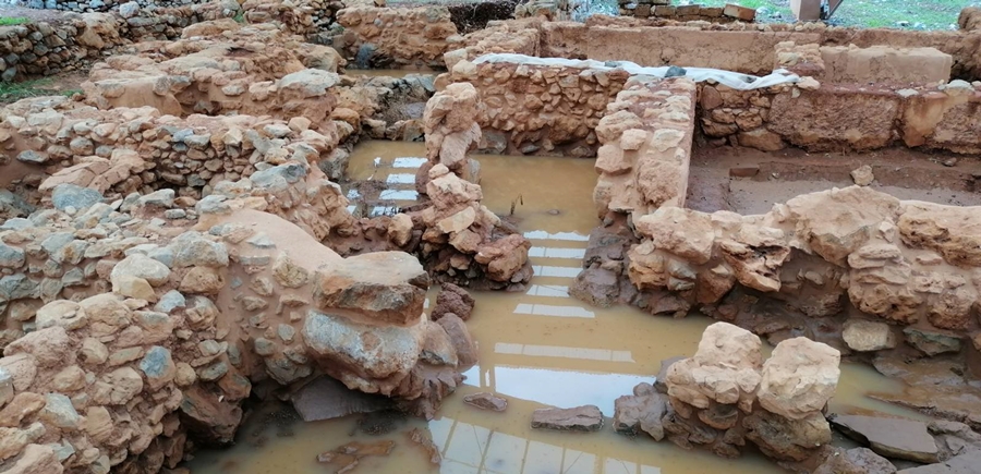 Αρχαιολογικός χώρος Μάλια: Πλημμύρισε από τη σφοδρή καταιγίδα