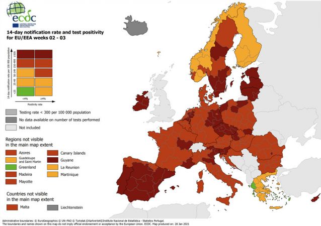 Χάρτης ECDC κορονοιος