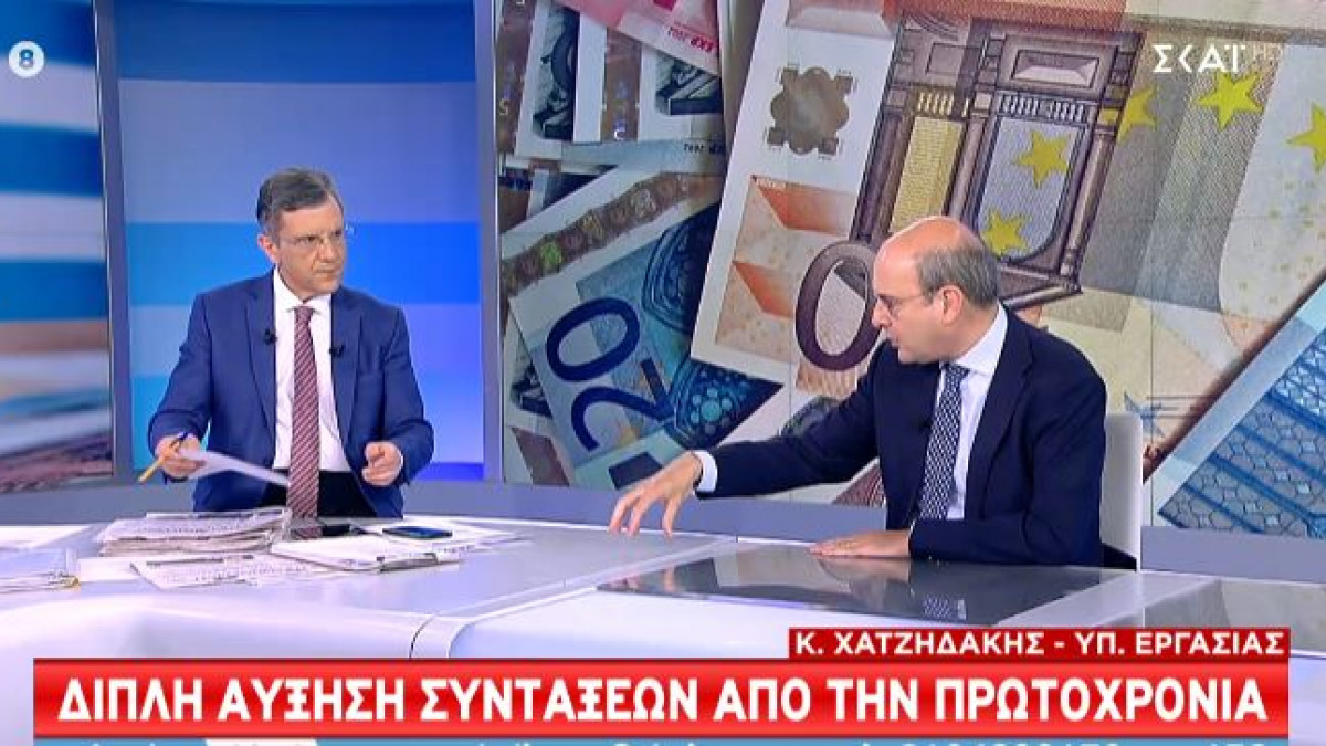 Χατζηδάκης σε ΣΚΑΪ: Ξεπάγωμα συντάξεων και διπλή αύξηση από την πρωτοχρονιά του 2023