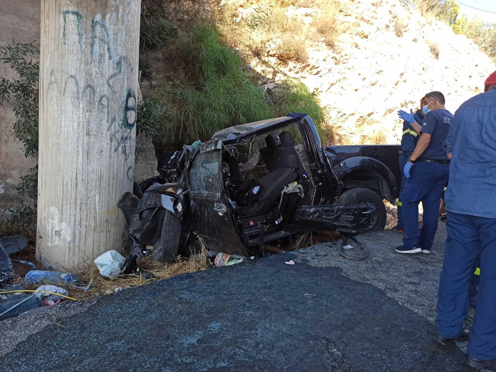 Τροχαίο ΒΟΑΚ σήμερα: Άμορφη μάζα σιδερικών το αυτοκίνητο