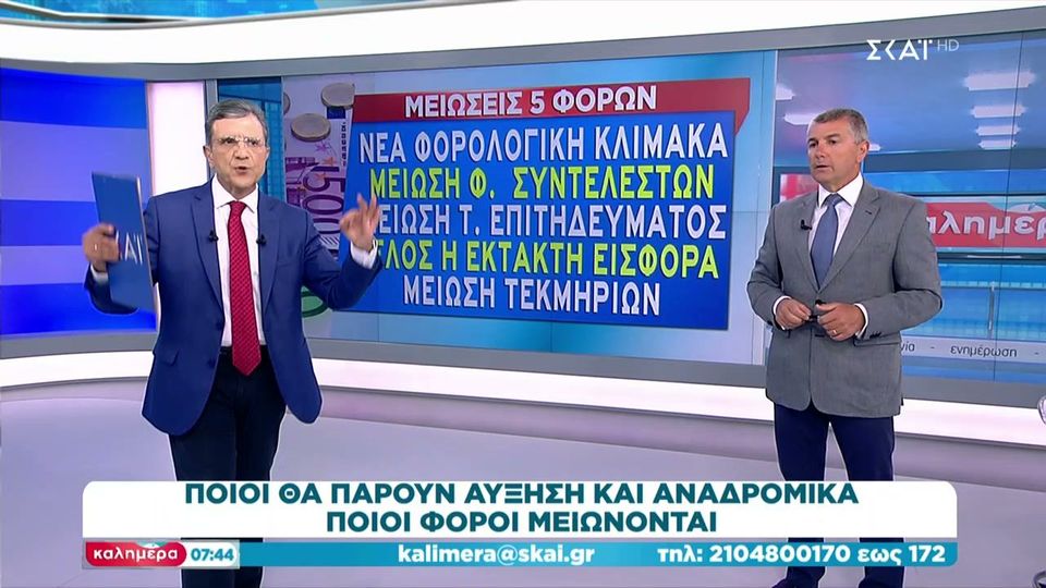 Ποιοι φόροι μειώνονται: Καταργείται η εισφορά αλληλεγγύης