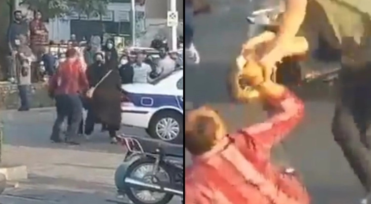 Ιράν διαδηλώσεις: Το χαστούκι αστυνομικού σε γυναίκα και το… τρέξιμο
