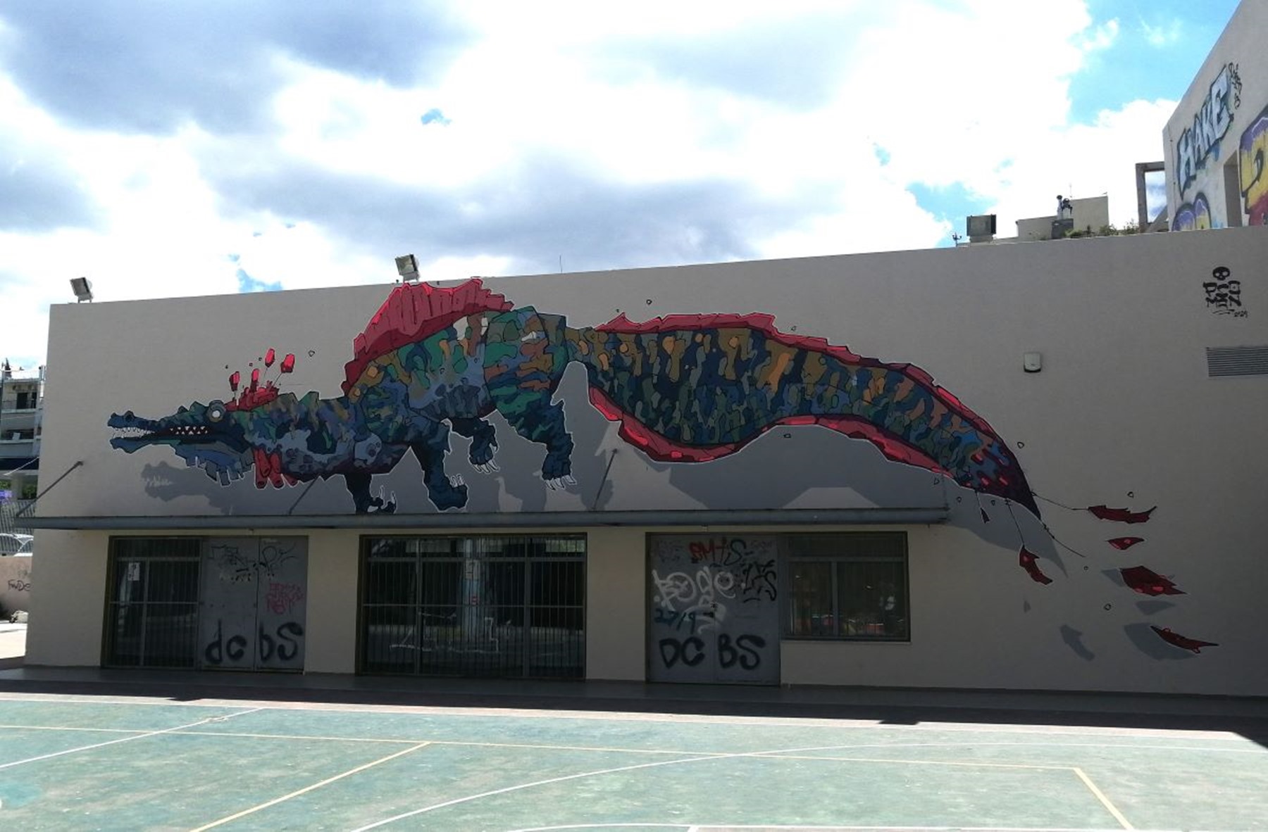 Τοιχογραφία “Δεινόσαυρος” Δήμος Βύρωνα: Ένα νέο έργο στο Γυμνάσιο Καρέα